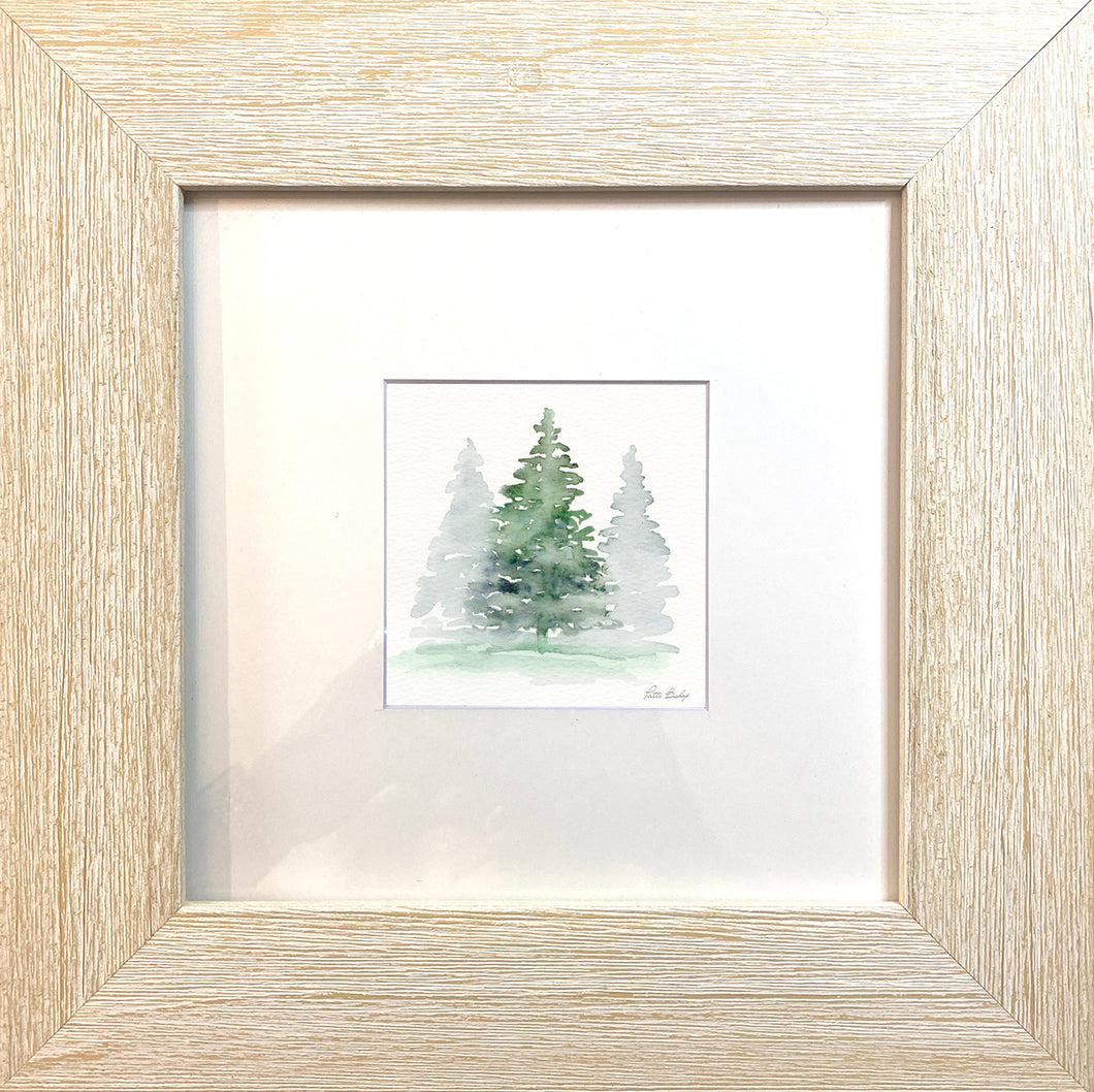 Pine Trees Trio Original Watercolor